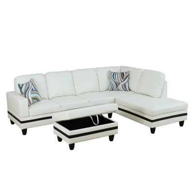 Modern PU Leather Sectional Sofa - Spacious L-Shape, Plush Cushions, Storage Ottoman, Contemporary Living Room Furniture 3 Modern PU Leather Sectional Sofa - Spacious L-Shape, Plush Cushions, Storage Ottoman, Contemporary Living Room Furniture