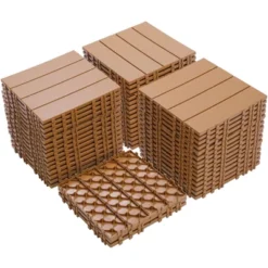 Plastic Interlocking Deck Tiles, 12.00"x12.00" (Pack Of 44), For Patio, Outdoor Waterproof, All Weather -Outdoor Living Gardens GUEST 67ae4633 0664 4f30 bc22 210575d7caf8