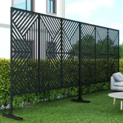 47-inches W X 72-inches H Black Galvanized Sheet Screen Outdoor And Lndoor Divider For Balcony Patio Garden Room Divider (Mountain Type) -Outdoor Living Gardens GUEST 68085526 ad3a 4a38 ba08 5615e853444b