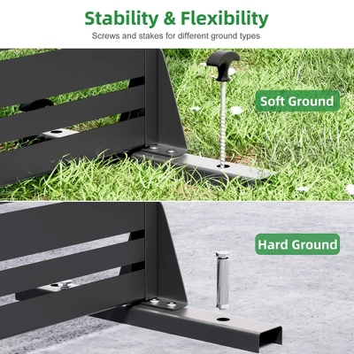 1-Piece 46.8 In. W X 71.37 In. H Light And Shadow Type Black Galvanized Sheet Outdoor Screen Decorative Art Panel 5 1-Piece 46.8 In. W X 71.37 In. H Light And Shadow Type Black Galvanized Sheet Outdoor Screen Decorative Art Panel - Image 3