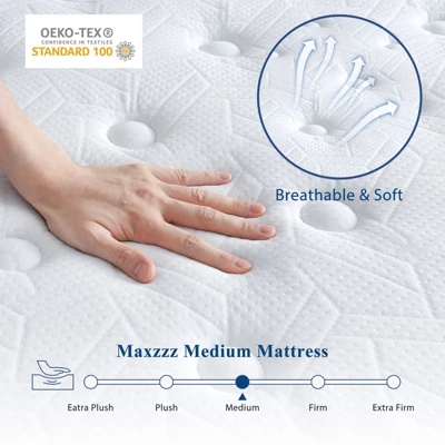 10 Inch King Hybrid Mattresses Cooling Memory Foam And Individually Pocket Coils For Motion Isolation 4 10 Inch King Hybrid Mattresses Cooling Memory Foam And Individually Pocket Coils For Motion Isolation - Image 2