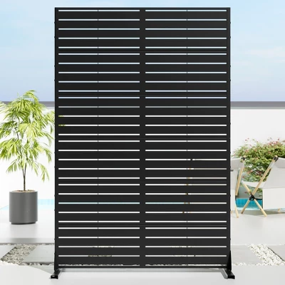 1-Piece Classic Black Galvanized Sheet Screen For Blinds, Privacy Screen 3 1-Piece Classic Black Galvanized Sheet Screen For Blinds, Privacy Screen