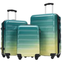 Hardshell Luggage Sets 3 Piece Gradient Color Expandable Suitcase With Spinner Wheels And TSA Lock Lightweight 20" 24" 28" Available,Green+Yellow -Outdoor Living Gardens GUEST 6f1873bc 3d0c 4c53 9a5f fe2599af6159