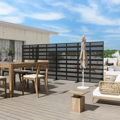 47-inches W X 72-inches H Black Galvanized Sheet Screen Outdoor And Lndoor Divider For Balcony Patio Garden Room Divider (Shutter-B) 6 47-inches W X 72-inches H Black Galvanized Sheet Screen Outdoor And Lndoor Divider For Balcony Patio Garden Room Divider (Shutter-B) - Image 4