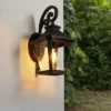 21" H 1-Pack Outdoor Wall Lantern Light Vintage Black Metal And Clear Glass Sconce With Decorative Scroll Design (Bulb Not Included) 1 21" H 1-Pack Outdoor Wall Lantern Light Vintage Black Metal And Clear Glass Sconce With Decorative Scroll Design (Bulb Not Included) -Outdoor Living Gardens GUEST 71101aee 766a 47ba b300 87c4e3f7a56e