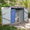 Garbage Bin Shed Stores 2 Trash Cans Metal Outdoor Bin Shed For Garbage Storage,Stainless Galvanized Steel, Bin Shed For Garden Yard Lawn Gray -Outdoor Living Gardens GUEST 743a4de8 39c0 4847 b0e7 6190077ce688