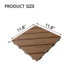 11 Pieces Of 11.7" X 11.7" Textured Plastic Wood Deck Tiles For Outdoor Terrace Flooring, Brown 11 11 Pieces Of 11.7" X 11.7" Textured Plastic Wood Deck Tiles For Outdoor Terrace Flooring, Brown -Outdoor Living Gardens GUEST 744d446d 3aac 4219 a701 905451b09e09