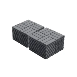 20 PCS Interlocking Deck Tiles Checker Pattern, 12" X 12" Square Light Gray Acacia Hardwood Outdoor Flooring -Outdoor Living Gardens GUEST 7509a70e 3e4d 4280 8fba 003e9f1a9766
