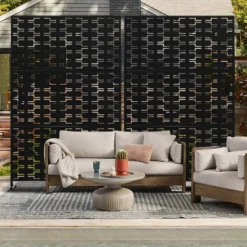 47-inches W X 72-inches H Black Galvanized Sheet Screen Outdoor And Lndoor Divider For Balcony Patio Garden Room Divider (Brick) -Outdoor Living Gardens GUEST 7521642c e017 4234 a28f b816c5f47a35