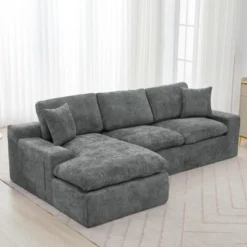 Cloud Sectional Sofa 107.9" Upholstered Sofa Couch With Double-layer Cushion And Side Pockets -Outdoor Living Gardens GUEST 785584f3 1803 443a b84e 79b949c718d9