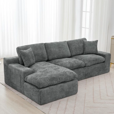 Cloud Sectional Sofa 107.9" Upholstered Sofa Couch With Double-layer Cushion And Side Pockets 14 Cloud Sectional Sofa 107.9" Upholstered Sofa Couch With Double-layer Cushion And Side Pockets - Image 12