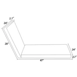 2PCS Set Outdoor Lounge Chair Cushion Replacement Patio Funiture Seat Cushion Chaise Lounge Cushion-Beige