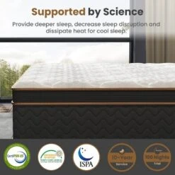 10" King Plush Hybrid Mattresses With Independently Encased Coils And Gel Memory Foam Fiberglass-Free -Outdoor Living Gardens GUEST 78b6818d ed36 4863 af76 7759abd61135