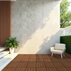 11 PCS 11.7" X 11.7" Square Plastic Wood Deck Tiles, Outdoor Terrace Flooring，Light Brown -Outdoor Living Gardens GUEST 794b3da4 2ed8 4431 b005 22e64328a8d9
