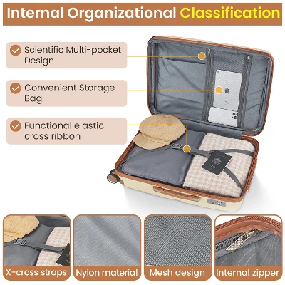 Luggage Sets 4 Piece(14/20/24/28) PP Lightweight & Durable Expandable Suitcase 6 Luggage Sets 4 Piece(14/20/24/28) PP Lightweight & Durable Expandable Suitcase - Image 4