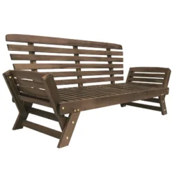 Adjustable Patio Daybed With Convertible Chaise Lounge, Acacia Wood, For Small Outdoor Spaces -Outdoor Living Gardens GUEST 79fc80b6 efc0 4998 b7b4 3a5af76cd6ac