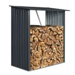 3ft X 5ft Outdoor Meta Firewood Rack ,Open Wood Shed For Firewood, Pellet, Or Lumber Storage , Black -Outdoor Living Gardens GUEST 7a436bd1 6fda 427f 81e1 3c6789a72ffb