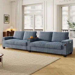 4-seater Corduroy Sofa Couch 133" Modern Sofa With USB Ports, Hidden Storage Arms, Flip-Top Cup Holders For Living Room, Black 25 4-seater Corduroy Sofa Couch 133" Modern Sofa With USB Ports, Hidden Storage Arms, Flip-Top Cup Holders For Living Room, Black -Outdoor Living Gardens GUEST 7b59e000 61ba 42f6 968a 1742348de933