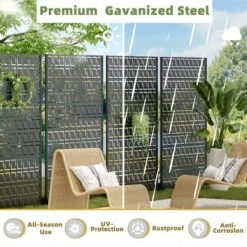 1-Piece Black Rectangle Outdoor Metal Screen Decorative Art Panel,Outdoor Garden Screen -Outdoor Living Gardens GUEST 7b7ec137 082c 4c61 a820 840e7fd2cb2b