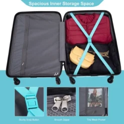 Expandable 3 Piece Luggage Sets PC Lightweight & Durable Suitcase With Two Hooks, Spinner Wheels, TSA Lock, (21/25/29) Peach -Outdoor Living Gardens GUEST 7c388238 4e5e 47e8 b39f 49cc941e05ed