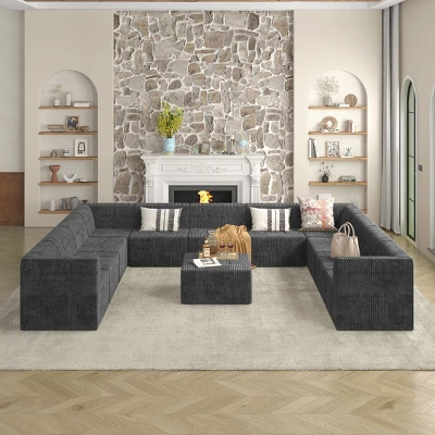 Single Seat Sofa Compressed Sectional Sofa Modern Minimalist Style Corduroy Couch, Sleeper Sofa For Living Room 6 Single Seat Sofa Compressed Sectional Sofa Modern Minimalist Style Corduroy Couch, Sleeper Sofa For Living Room - Image 4