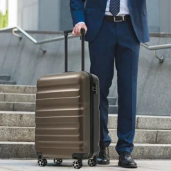 20-Inch Brown Hardshell ABS Luggage Suitcase Set With Double Spinner Wheels And TSA Lock Travel Carry-On Luggage -Outdoor Living Gardens GUEST 7f75d810 a9a5 4843 a779 9b7531228ede