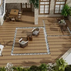 Patio Floor Tiles Pack Of 11, WPC Wood-Plastic Composite, DIY Interlocking, Quick Deck, Water Resistant Indoor Outdoor - 11.8" 3D TEAK 16 Patio Floor Tiles Pack Of 11, WPC Wood-Plastic Composite, DIY Interlocking, Quick Deck, Water Resistant Indoor Outdoor - 11.8" 3D TEAK -Outdoor Living Gardens GUEST 81cf2dd4 1278 49e9 b690 bd7ca5c00687