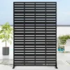 1-Piece 46.8 In. W X 71.37 In. H Four Fold Blinds Black Outdoor Metal Screen Decorative Art Panel (6-Piece Assembly) -Outdoor Living Gardens GUEST 86c4c358 f819 4613 87da 1aa9bc5dcb0e