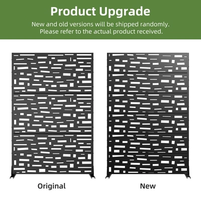 1-Piece 46.8 In. W X 71.37 In. H Wide Edged Black Galvanized Sheet Screen Outdoor Metal Screen Decorative Art Panel (6-Piece Assembly) 5 1-Piece 46.8 In. W X 71.37 In. H Wide Edged Black Galvanized Sheet Screen Outdoor Metal Screen Decorative Art Panel (6-Piece Assembly) - Image 3