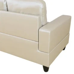 Beige Semi-PU Leather Sectional Sofa �C Modern L-Shaped Design, Tufted Cushions, Storage Ottoman, Versatile Home D�cor -Outdoor Living Gardens GUEST 884361d2 8fd6 4d01 b1cc 5b8aea7a1f52