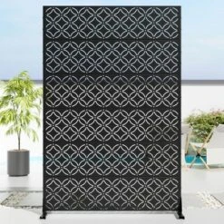 1-Piece 46.8 In. W X 71.37 In. H Copper Coin Type Black Galvanized Sheet Outdoor Screen Decorative Art Panel (6-Piece Assembly) 11 1-Piece 46.8 In. W X 71.37 In. H Copper Coin Type Black Galvanized Sheet Outdoor Screen Decorative Art Panel (6-Piece Assembly) -Outdoor Living Gardens GUEST 88612249 4725 4f2b 981b 1bc1f22c5b2b