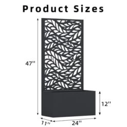 47-in H X 24-in L X 16-in W Black Metal Planter With Trellis ( Spring ) -Outdoor Living Gardens GUEST 888d6c1f 13b3 446e 8788 0f459ea67dae