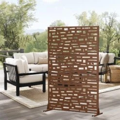 1-Piece Wide Edged Brown Galvanized Sheet Screen Outdoor Metal Screen Decorative Art Panel -Outdoor Living Gardens GUEST 8c248d12 cc9f 4109 8092 2ad3f07344db