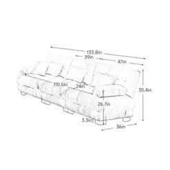 3-Seater Sectional Sofa Modular Deep Seat Sofa Couch , Chenille Sofa Soft Comfy Upholstered Furniture For Living Room, Apartment, Studio, Office -Outdoor Living Gardens GUEST 8c4b3bc3 7e01 4820 9af6 a2986bac28e5