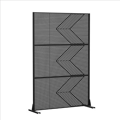 47-inches W X 72-inches H Black Galvanized Sheet Screen Outdoor And Lndoor Divider For Balcony Patio Garden Room Divider (V-shaped) 7 47-inches W X 72-inches H Black Galvanized Sheet Screen Outdoor And Lndoor Divider For Balcony Patio Garden Room Divider (V-shaped) - Image 5