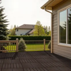 11 PCS 11.7" X 11.7" Textured Square Plastic Wood Deck Tiles, Outdoor Terrace Flooring In Brown -Outdoor Living Gardens GUEST 903484fe 9d80 4e2d b001 8f5c98177b0e