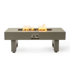 Gray 42 Inch Iron Fire Pit Table For Patio Backyard Deck Outdoor Fireplaces Stove