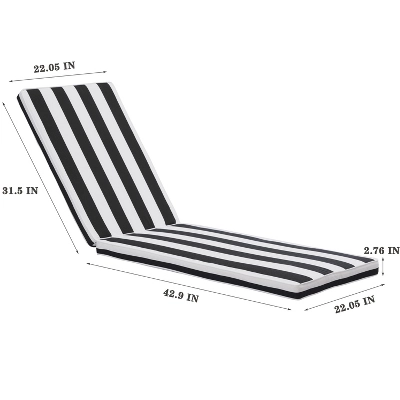 1PCSOutdoor Lounge Chair Cushion Replacement Patio Funiture Seat Cushion Chaise Lounge Cushion-Black/white Stripe 3 1PCSOutdoor Lounge Chair Cushion Replacement Patio Funiture Seat Cushion Chaise Lounge Cushion-Black/white Stripe
