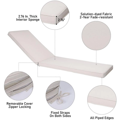 Outdoor Lounge Chair Cushion Replacement Patio Funiture Seat Cushion Chaise Lounge Cushion-Navy Blue 6 Outdoor Lounge Chair Cushion Replacement Patio Funiture Seat Cushion Chaise Lounge Cushion-Navy Blue - Image 4