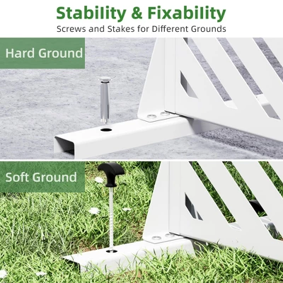 47-inches W X 72-inches H White Galvanized Sheet Screen Outdoor And Lndoor Divider For Balcony Patio Garden Room Divider ( Parallel 01) 5 47-inches W X 72-inches H White Galvanized Sheet Screen Outdoor And Lndoor Divider For Balcony Patio Garden Room Divider ( Parallel 01) - Image 3