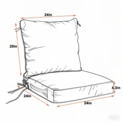 24x24 Inch Outdoor Deep Seat Cushion Set - Waterproof Fade-Resistant Patio Furniture Cushions With Removable Covers -Outdoor Living Gardens GUEST 9679f6e3 fafa 46b3 b05e 3a960a7ffc7f