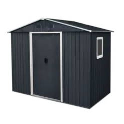 8ft X 4ft Outdoor Metal Storage Shed With Window And Metal Foundation,Gray 17 8ft X 4ft Outdoor Metal Storage Shed With Window And Metal Foundation,Gray -Outdoor Living Gardens GUEST 96fc10d9 a14a 4140 986f 90fbdaabfd05