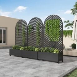 Wrought Iron Black Arch Planting Box With Climbing Rack (Parallel Line) -Outdoor Living Gardens GUEST 9770d6a6 a36e 4d1a ac19 9f3cbd5b94ed