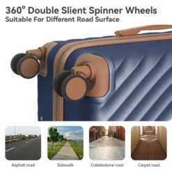 3-Piece ABS Hardshell Luggage Set, Suitcases With Spinner Wheels And TSA Lock (20", 24", 28"), Grey -Outdoor Living Gardens GUEST 986f104f 9648 4976 9ff9 6d4ba3b8d54a