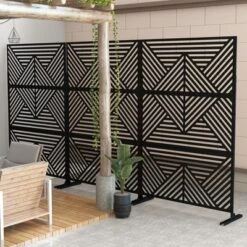 47-inches W X 72-inches H Black Galvanized Sheet Screen Outdoor And Lndoor Divider For Balcony Patio Garden Room Divider (Mountain Type) -Outdoor Living Gardens GUEST 98981a23 167e 45e2 9f2d 5a9b624cb584