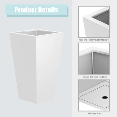 Metal Tapered Planter – Large Outdoor & Indoor Garden Plant Pot With Drainage Hole And Rubber Plug, Stylish Burnished Grey Finish For Home And Patio 8 Metal Tapered Planter – Large Outdoor & Indoor Garden Plant Pot With Drainage Hole And Rubber Plug, Stylish Burnished Grey Finish For Home And Patio - Image 6