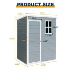 5ft X 3ft Resin Outdoor Storage Shed Plastic Garden Sheds With Floor And Lockable Door For Backyard, Lawn, Grey (W540S00019) -Outdoor Living Gardens GUEST 9ba26f8e ce4b 407d a464 c000599740f0