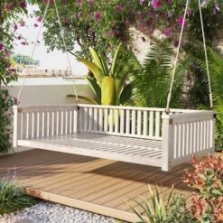 Minimalist Twin Garden Swing Bed With Ropes, Acacia Wood, Safe Sloped Design 21 Minimalist Twin Garden Swing Bed With Ropes, Acacia Wood, Safe Sloped Design -Outdoor Living Gardens GUEST 9ca69c5a 223c 4406 8e05 92eeeb2b8ee2