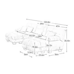 Luxury Modular Sectional Sofa Couch - Oversized U Shaped Cloud Couch For Living Room,Deep Seat Sofa Couch With 2 Ottomans ,Chenille Green -Outdoor Living Gardens GUEST 9e94d02f 878d 4820 9112 cac2f8e55663