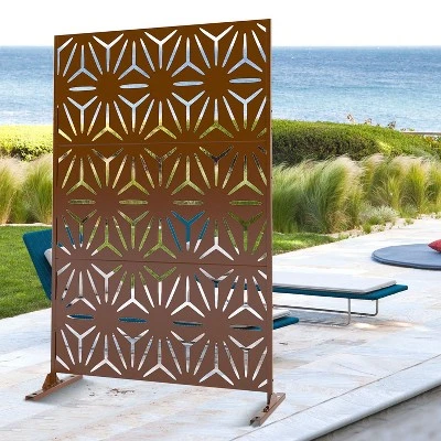 47-inches W X 72-inches H White Galvanized Sheet Screen Outdoor And Lndoor Divider For Balcony Patio Garden Room Divider (Star 01) 9 47-inches W X 72-inches H White Galvanized Sheet Screen Outdoor And Lndoor Divider For Balcony Patio Garden Room Divider (Star 01) - Image 7